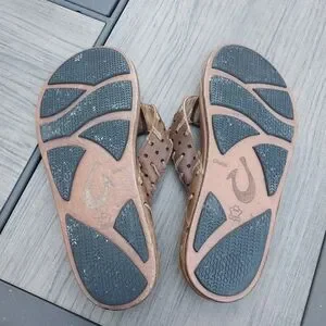 Olukai Polani Sandals Mens 9 Brown Leather Thong Flip Flops Woven Beach Vacation OluKai | Shoes | Olukai Polani Sandals Mens 9 Brown Leather  main image 2